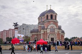 19 октября 2025 года, в Неделю 19-ю по Пятидесятнице, Святейший Патриарх Московский и всея Руси Кирилл совершил чин великого освящения храма великомученика Георгия Победоносца г. Ростова-на-Дону