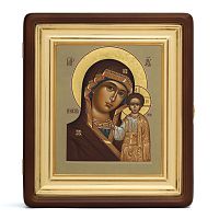 9510039 Икона живописная на доске в киоте 18х24 темпера, золоченый нимб, ковчег, киот №1