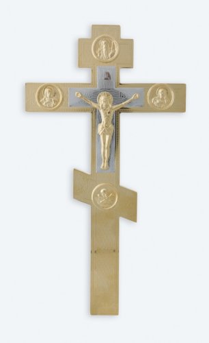 3380031 Крест напрестольный №2- 7 с накладками золочение