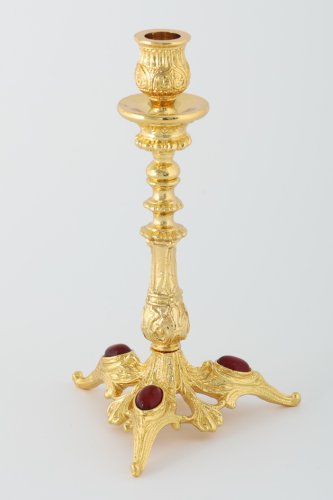 3370171 Подсвечник с литым основанием золочение камни