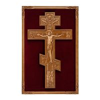 2360057 Крест напрестольный в резной раме на бархате